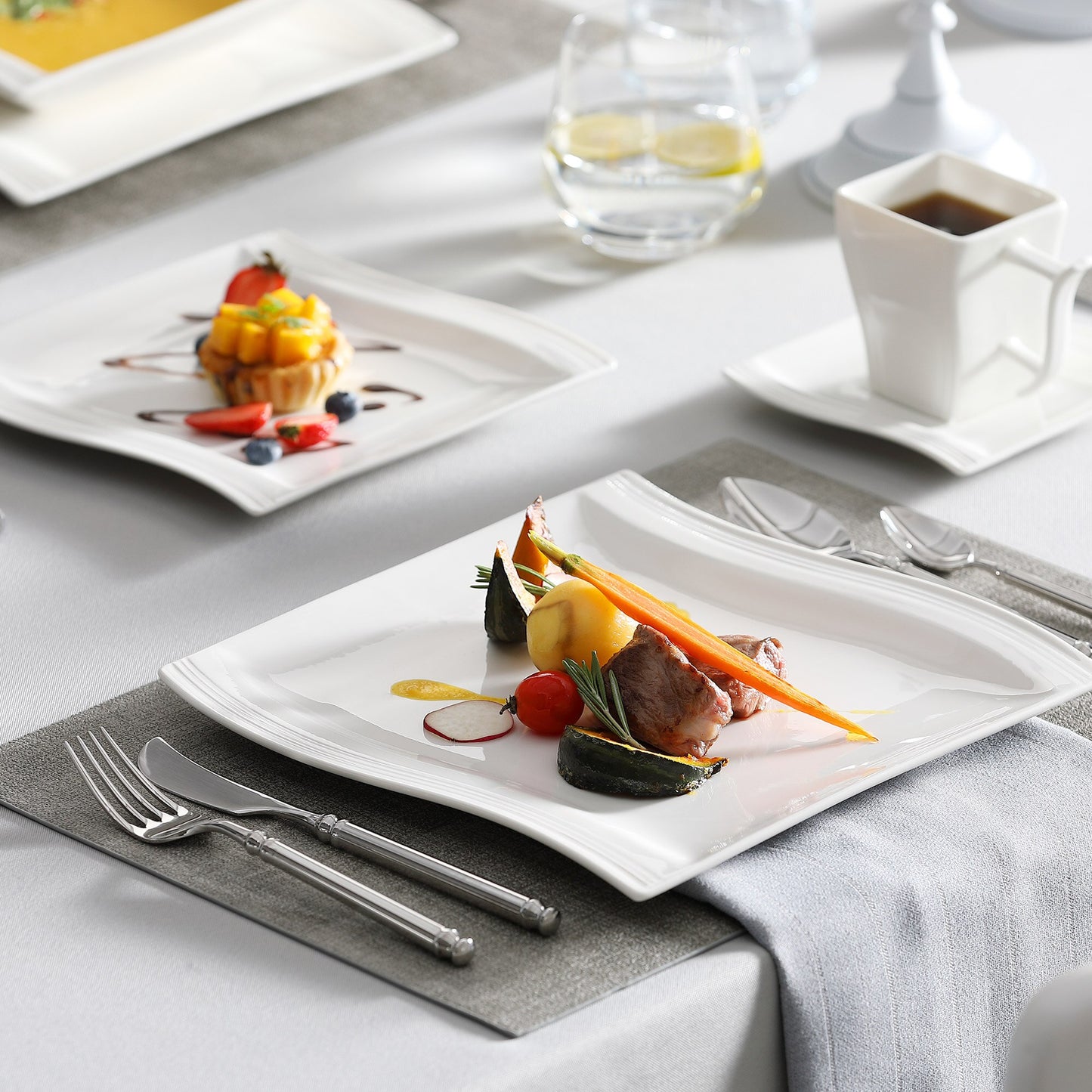 MALACASA FLORA 30/60 Piece White Porcelain Dinner Set - atozdepot23