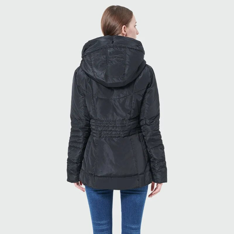 Orolay Women's Warm Stand Collar Winter Down Coat Hooded Puffer Jacket With Pockets