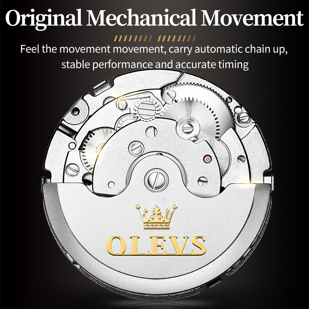 Men's OLEVS Full Automatic Watch Multi-Function Waterproof - atozdepot23