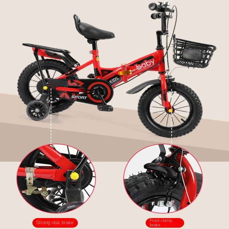 Folding Children's Bicycle 12/14/16/18 Inch Suit For 3-12 Years Old Kids Bike
