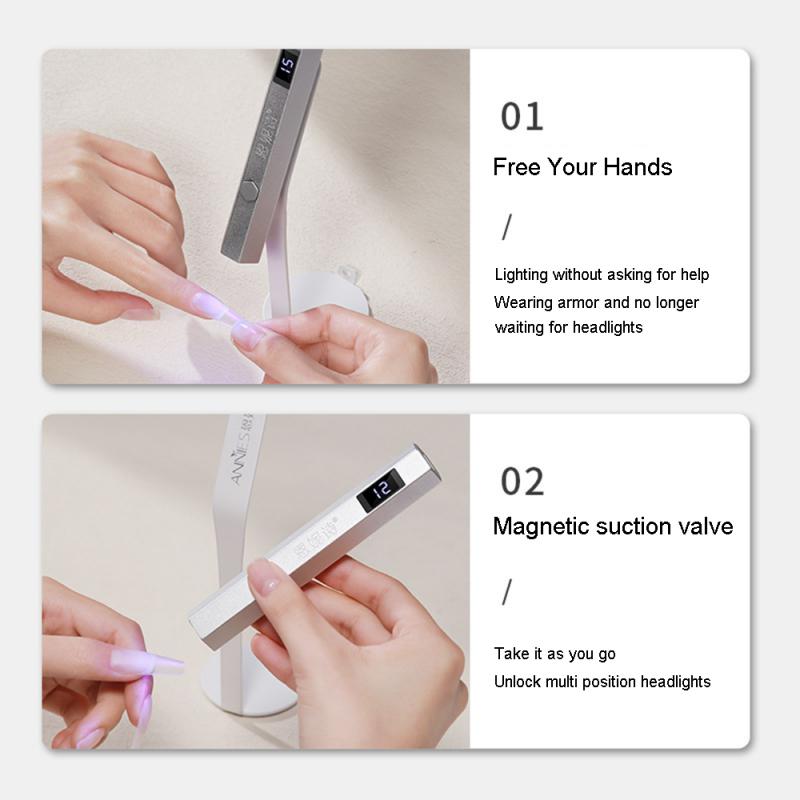 Mini UV Led Nail Lamp Portable Quick Nail Drying Lamp USB Rechargeable - atozdepot23