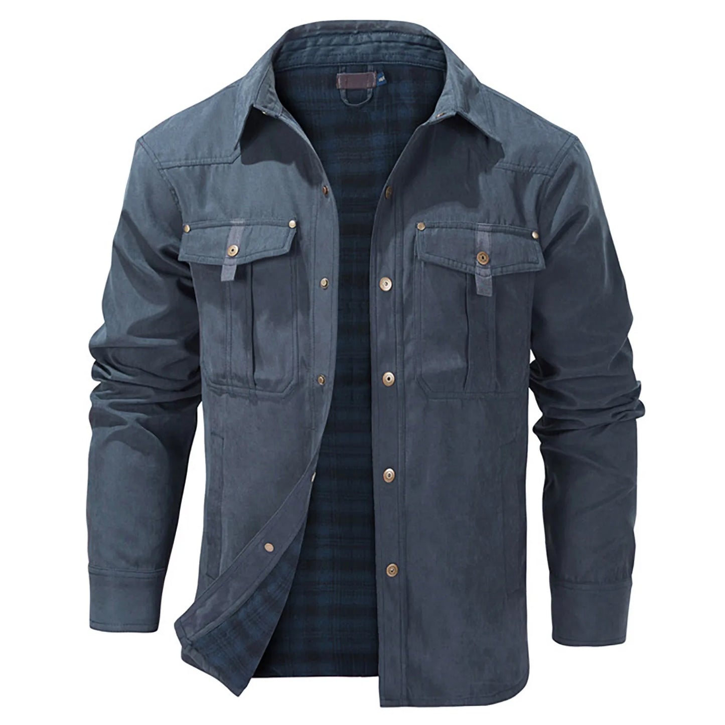 Men's Jacket High-Quality Male Plaid Flannel Jacket