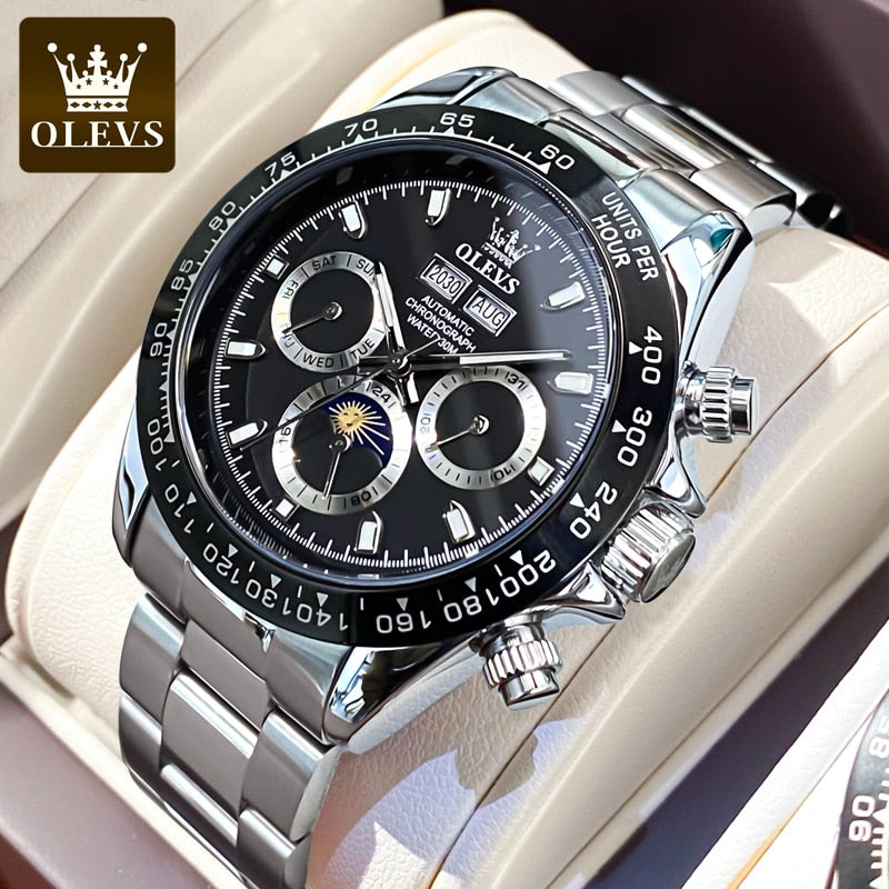 Men's OLEVS Automatic Watch Stainless Steel Waterproof - atozdepot23