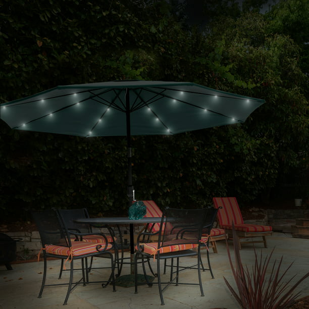 75% Polyester,10 Foot Patio Umbrella with Solar LED Light, - atozdepot23