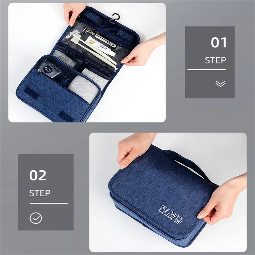 Unisex Portable Toiletry Washbag with Hanging Hook Waterproof