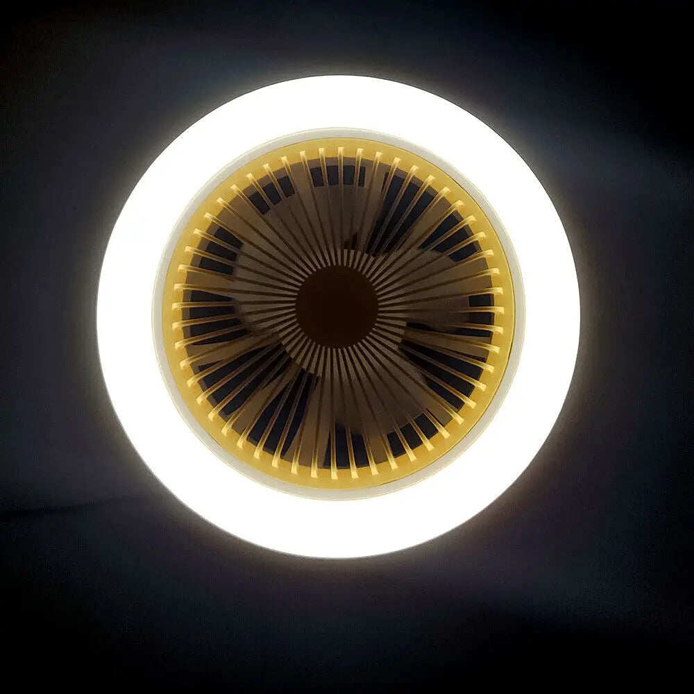 E27 LED Ceiling Fan Lamp 3-Gear Speed Cooling Fan Remote Control Fan Light Dimmable Ceiling Light Electric Fan Ventilator Lamp