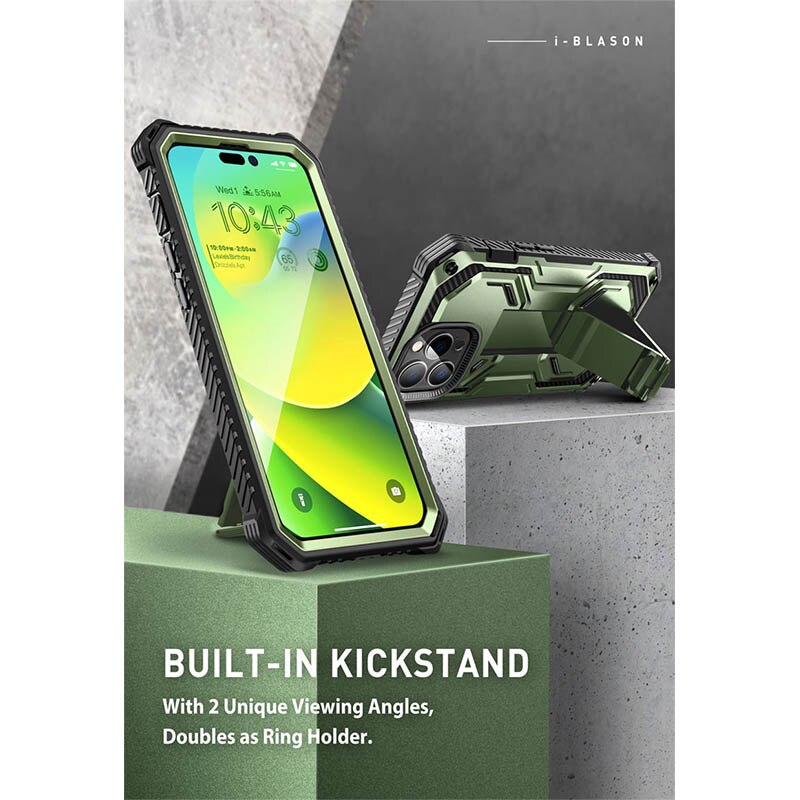 I-BLASON For iPhone 14 Pro Max Case Armorbox Full-Body Dual Layer Rugged Holster Bumper Case with Built-in Screen Protector - atozdepot23