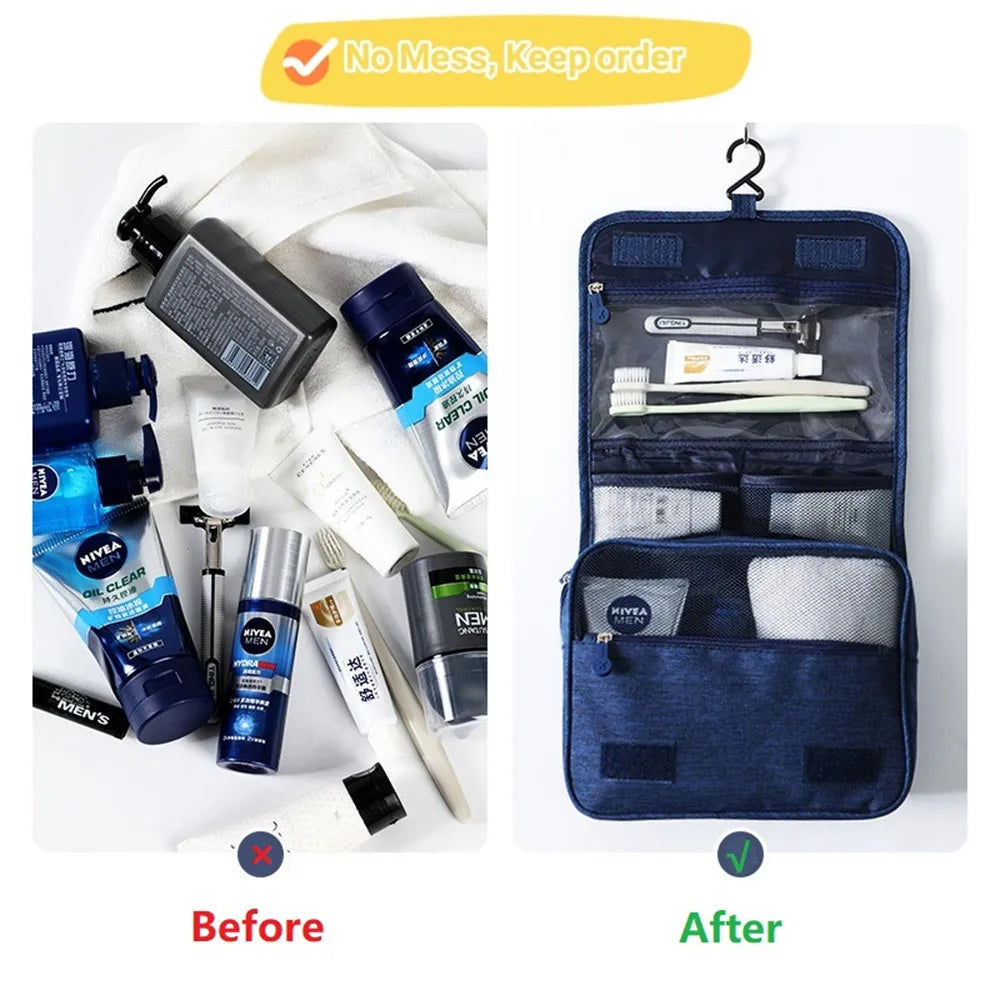 Unisex Portable Toiletry Washbag with Hanging Hook Waterproof