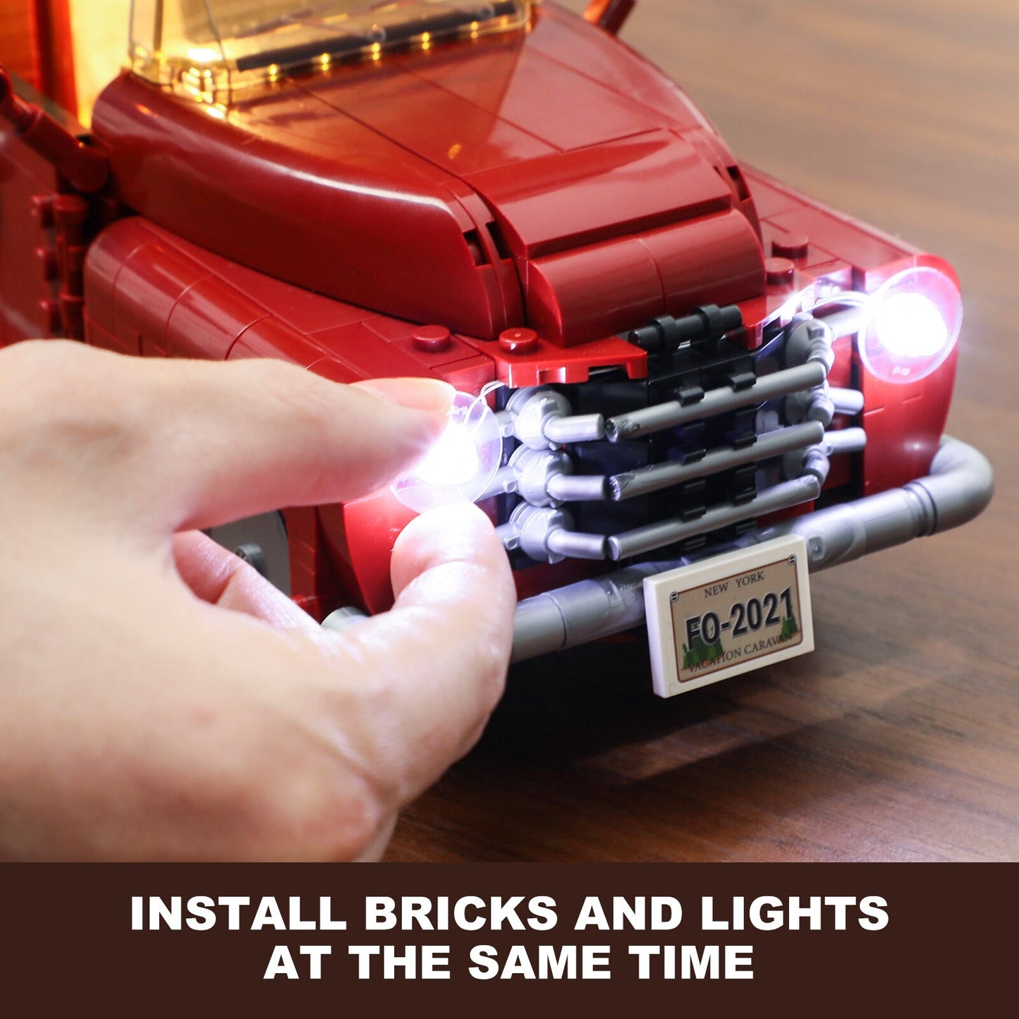 FUNWHOLE Lighting Building Bricks Set - Camper Van Vehicles Construction Blocks Model 1471 Pieces - atozdepot23