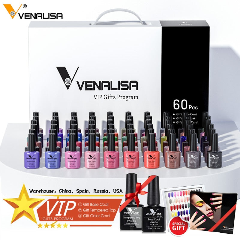 New Fashion Color Venalisa UV LED Nail Gel Polish Kit - atozdepot23
