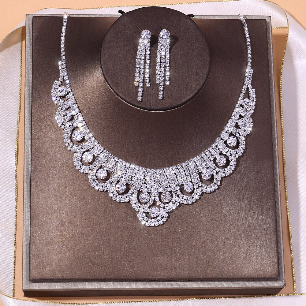 Women's 2 Piece StoneFans Silver Crystal - atozdepot23