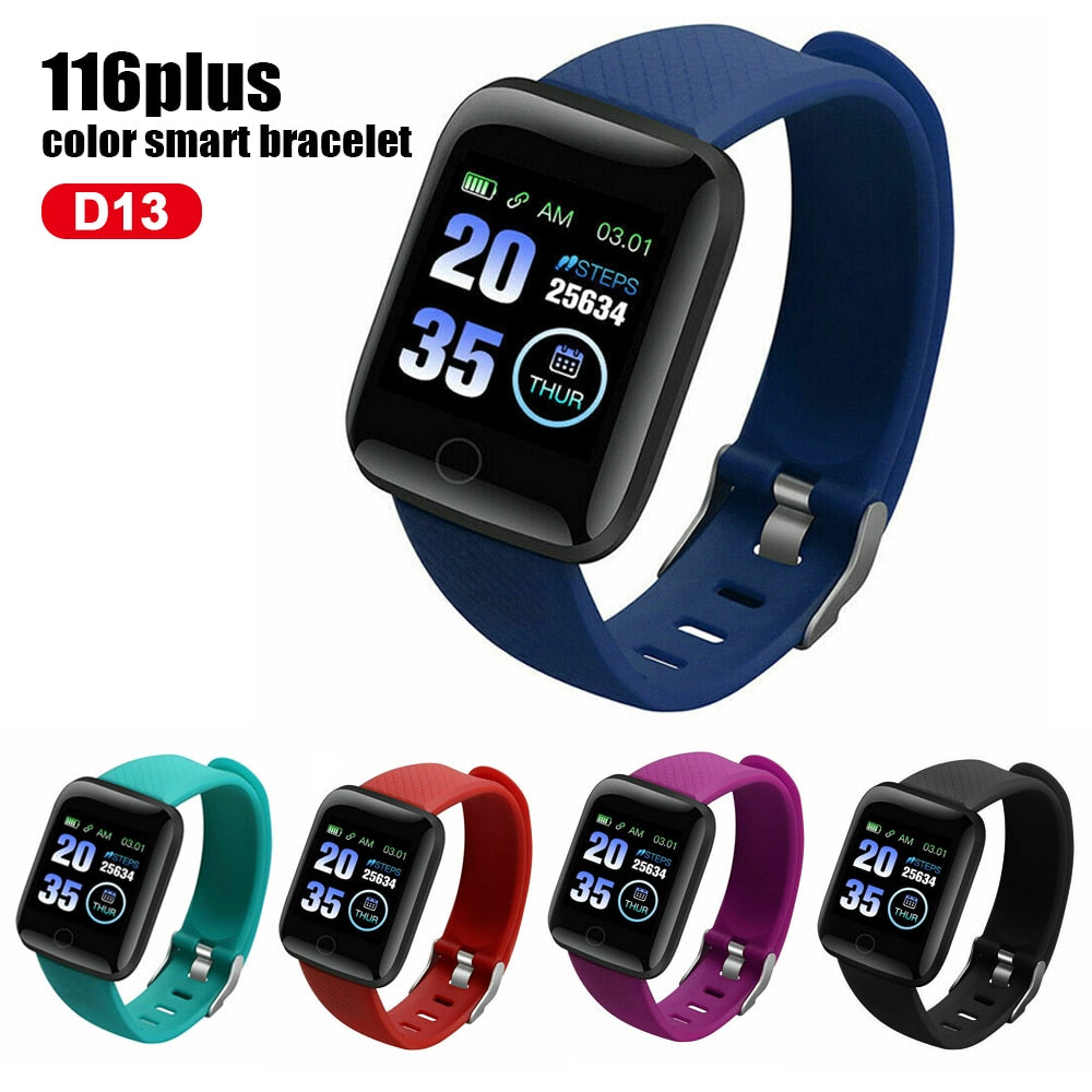 Unisex 116 Plus Smart Watch Heart Rate Blood Pressure Fitness Tracker Waterproof - atozdepot23