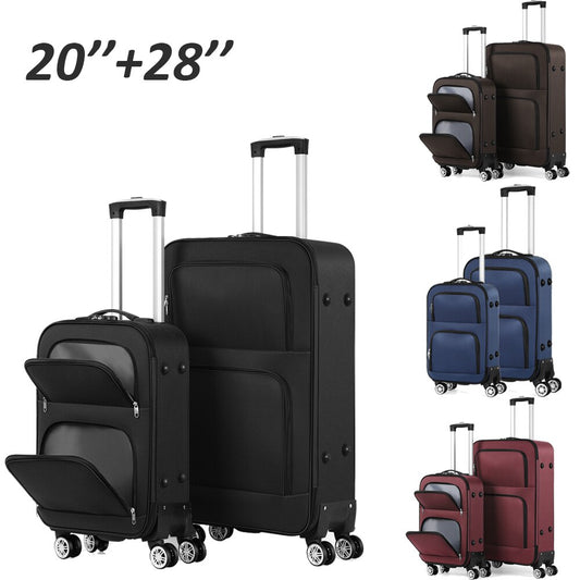 2PCS Luggage Set with Spinner Wheel 20+28 Inch Oxford Luggage - atozdepot23