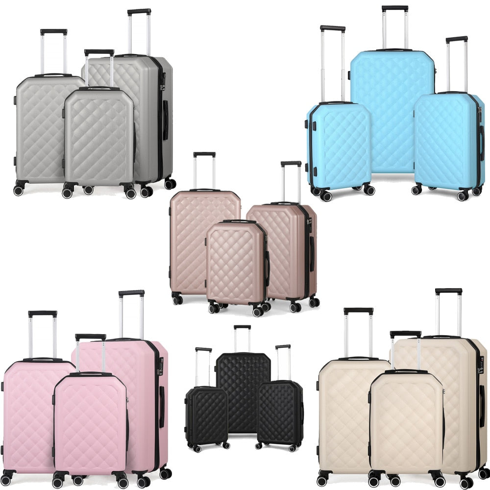 3 PCS Luggage Suitcase Hard Shell 360 Spinner Wheel - atozdepot23