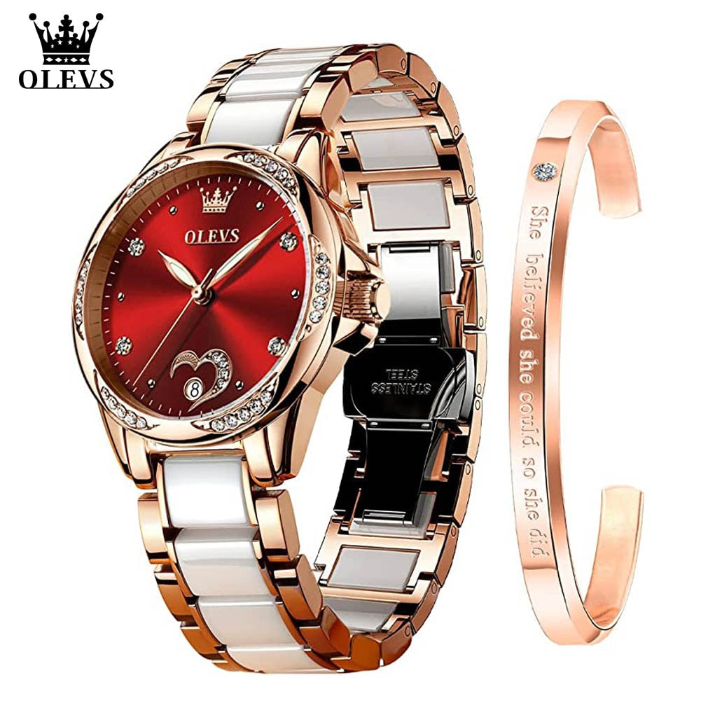 Women's OLEVS Watch Automatic Mechanical Stainless Steel - atozdepot23