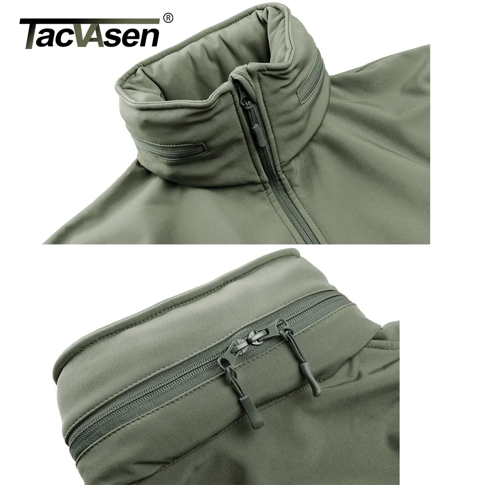 Mens TACVASEN Winter Soft shell Water Resistant Fleece Lined Jackets, Hiking Tactical Waterproof Jacket Coat Clothing Windbreaker