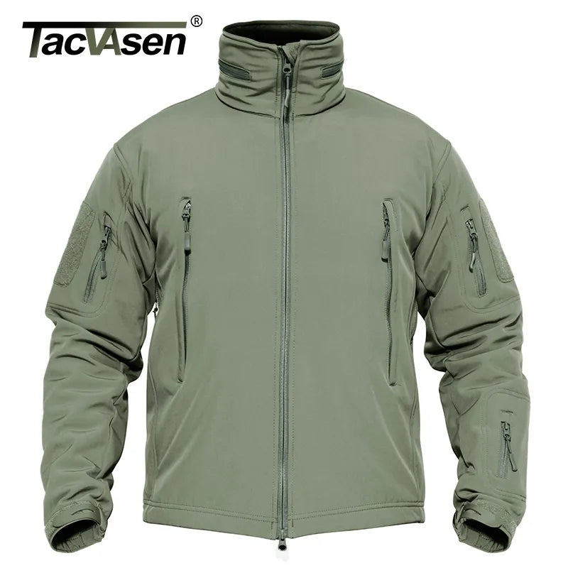 Mens TACVASEN Winter Soft shell Water Resistant Fleece Lined Jackets, Hiking Tactical Waterproof Jacket Coat Clothing Windbreaker