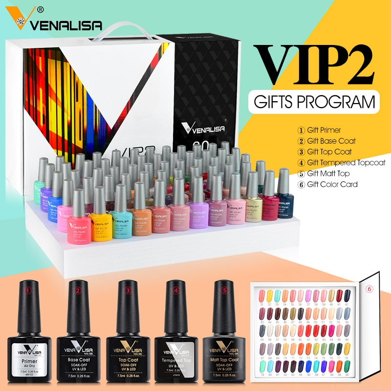 VENALISA Gel Nail Polish Kit Full Coverage Nail Gel Manicure - atozdepot23