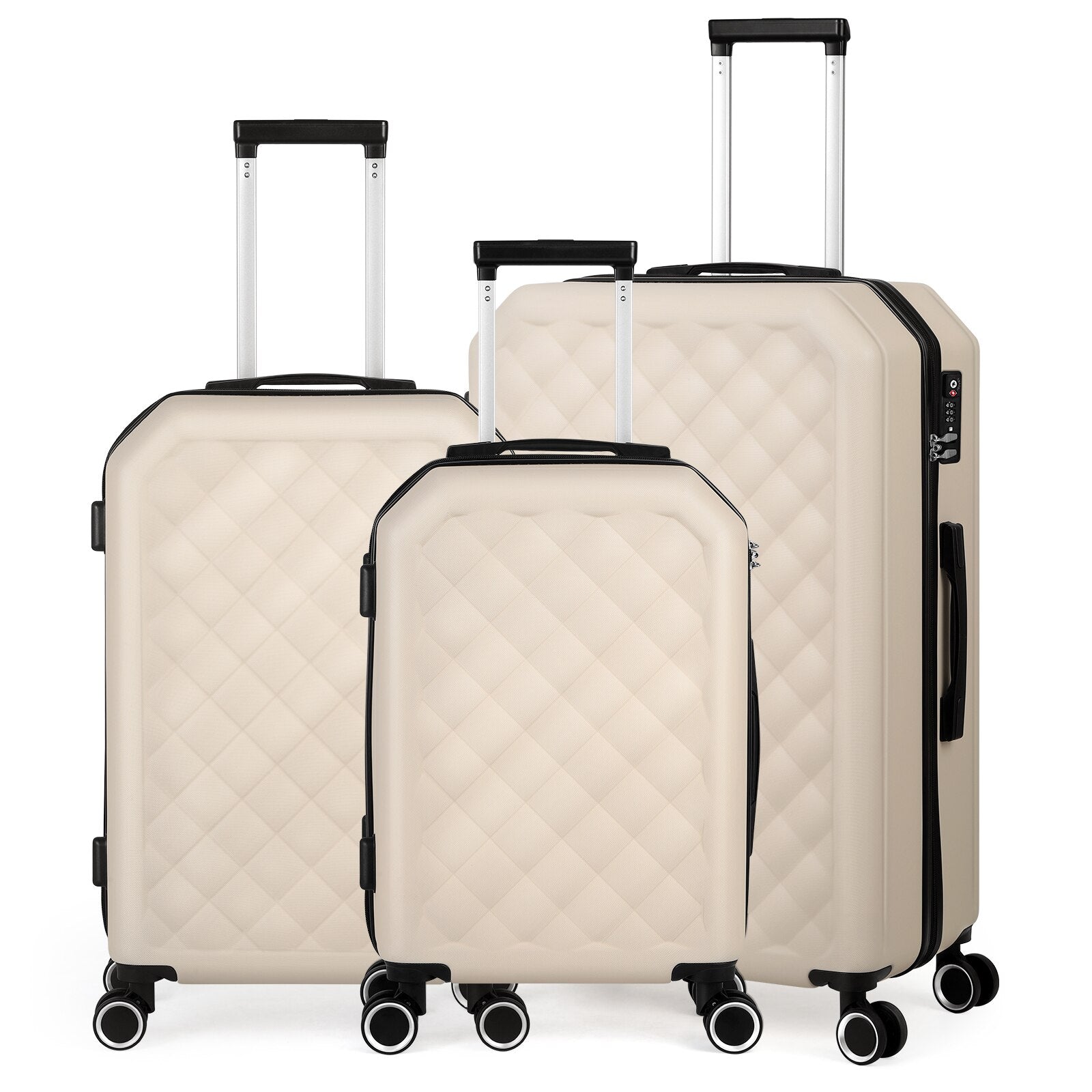 3 PCS Luggage Suitcase Hard Shell 360 Spinner Wheel - atozdepot23
