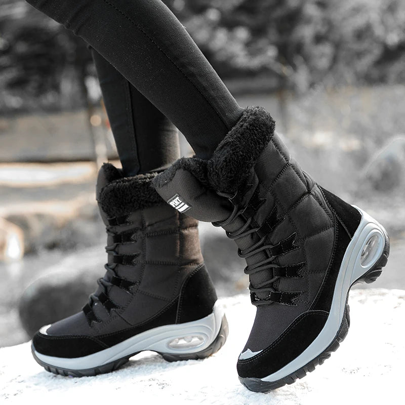 Women Boots Platform High Quality Keep Warm Winter Outdoor Snow Boots Waterproof Comfortable Plush Luxury Winter Shoes