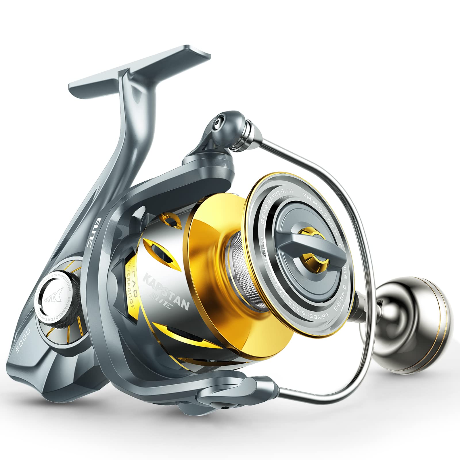 KastKing Kapstan Elite Saltwater Spinning Reel - IPX6 100% Waterproof ， 6+1+1 Corrosion-Resistance Bearing System. - atozdepot23