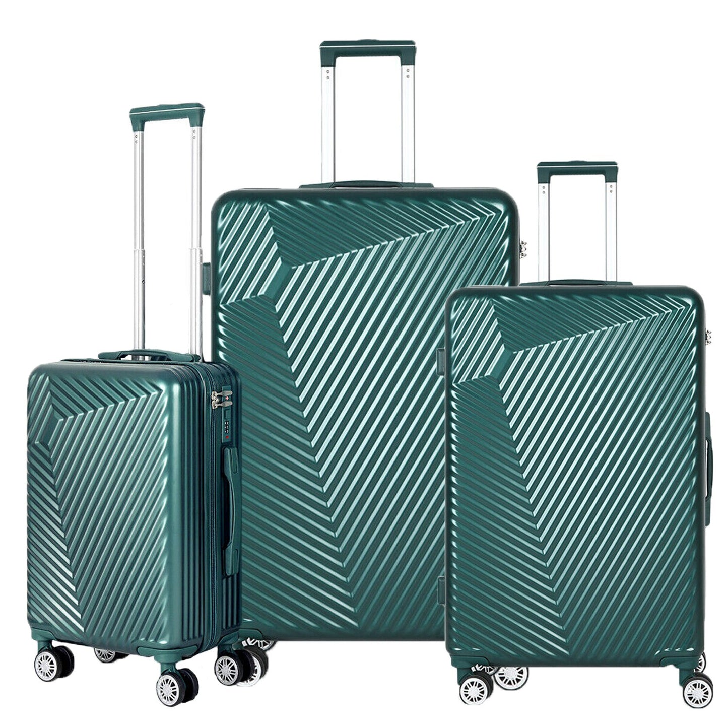 3 PCS Luggage Set Suitcase Hard Shell 360 Universal Wheel - atozdepot23