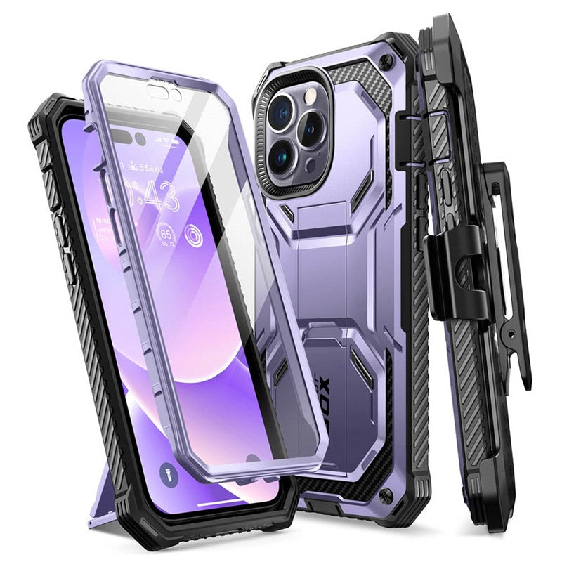 I-BLASON For iPhone 14 Pro Max Case Armorbox Full-Body Dual Layer Rugged Holster Bumper Case with Built-in Screen Protector - atozdepot23