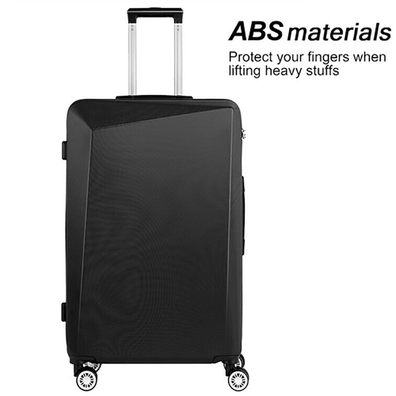 3-piece Set Suitcases Black TSA Luggage T - atozdepot23