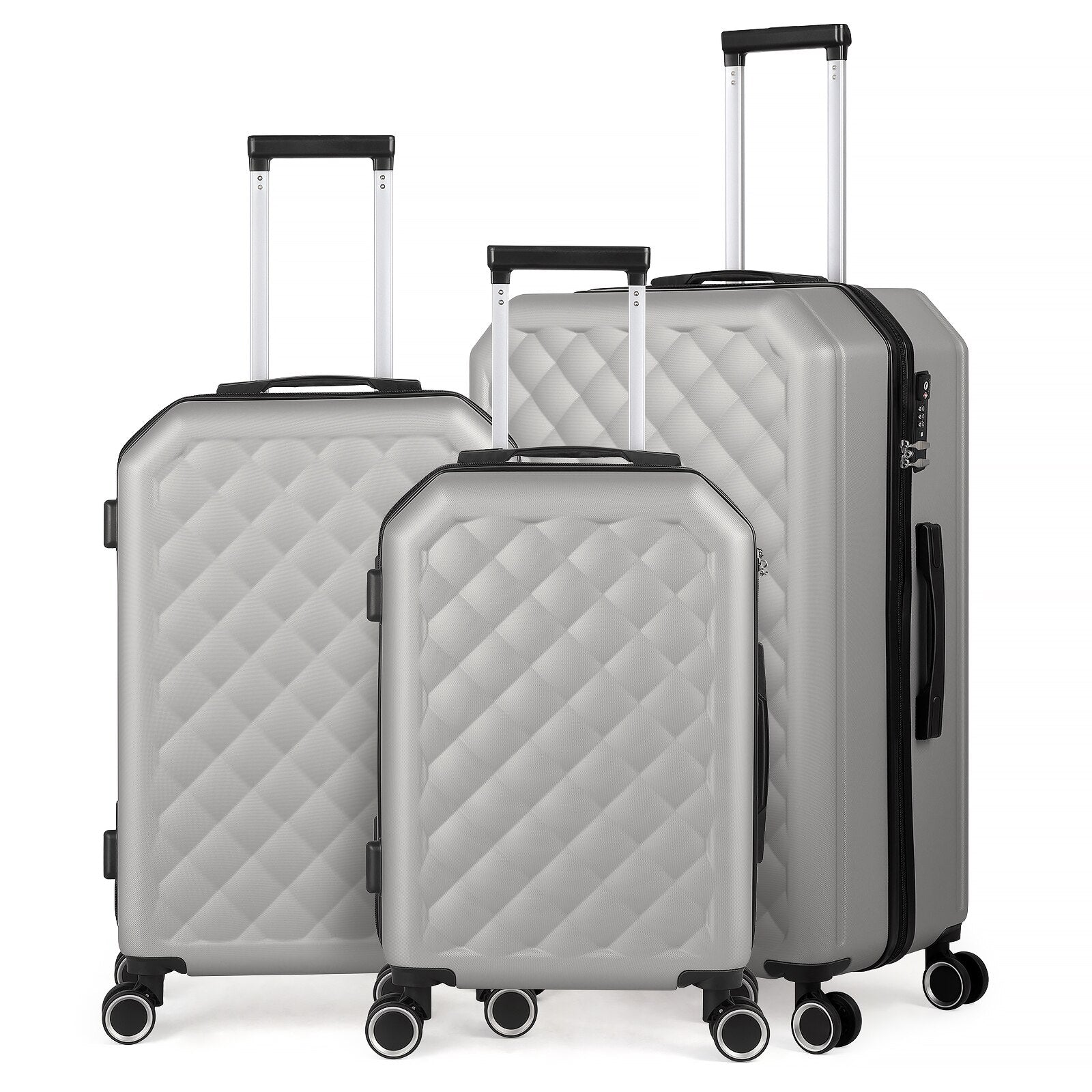 3 PCS Luggage Suitcase Hard Shell 360 Spinner Wheel - atozdepot23