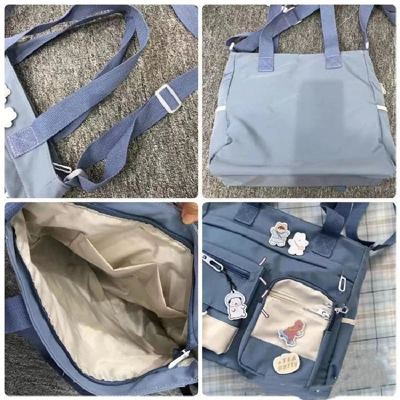 Women's Waterproof Canvas Handbags Shoulder Bag Nylon Messenger Bag Oxford Crossbody Bags Tote Book Bags for Girls Satchels