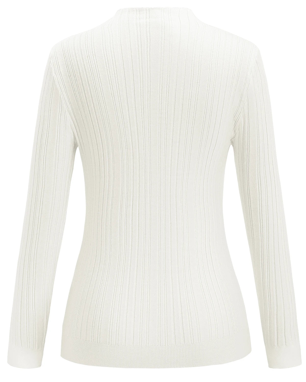 Women's OUGES Lightweight Stretchy Long Sleeve Pullover Cable Knit Mock Turtleneck Sweater