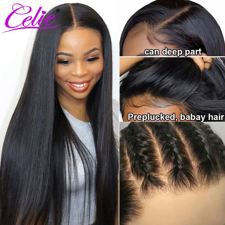 Celie Straight Front Wigs Human Hair Glueless Lace - atozdepot23