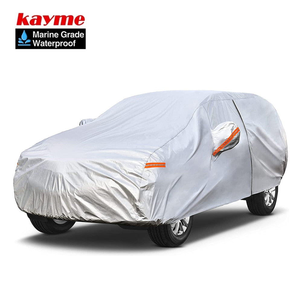 Kayme Multi-Layer Full Car Cover Waterproof Breathable with Zipper - atozdepot23