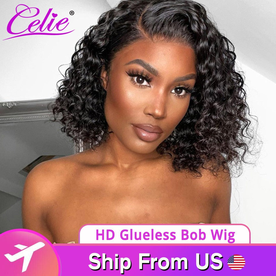 Celie Short Glueless Wig Human Hair - atozdepot23